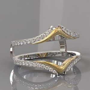 Anneau de rehaussement personnalisable, Enveloppe d'anneau Aggie, Enveloppe d'anneau diamant, Anneau assorti en moissanite, Anneau éternité, Bande éternité diamant - Product Image 3