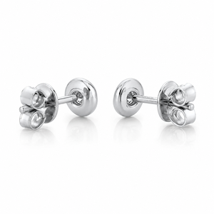 Boucles d'oreilles minimalistes à sertissage rond avec diamants de laboratoire pour femmes, en or 10K, 14K, 18K et argent 925, argent 935, bijoux fins - Product Image 4