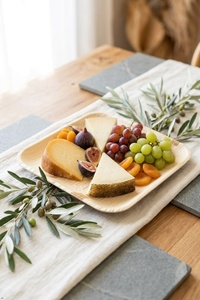 Heavy Duty Biodegradable Compostable 6 Inches Square Palm Leaf Disposable <b>Plates</b> for Catering Wholesale Restaurants & Party Use - Product Image 1