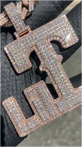 สร้อยคอจี้เพชรโมอิสซาไนต์ VVS คุณภาพสูง ชุบทอง 18K เงินแท้ 925 สไตล์ฮิปฮอป สลักชื่อสองอักษร HC เครื่องประดับแฟชั่นสำหรับผู้ชาย - Product Image 4