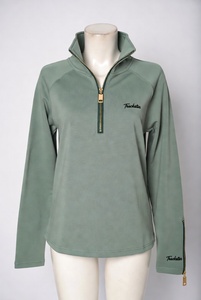 เสื้อสเวตเชิ้ตโอเวอร์ไซส์สีเขียวเซจสำหรับผู้หญิง แบบซิป ¼  ลายกราฟิก Track Star - Product Image 3