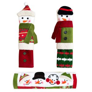 Housses de poignée de réfrigérateur Bonhomme de neige de Noël, décorations festives pour poignées d'appareils de cuisine, pour réfrigérateur, four à micro-ondes, décoration de fêtes - Product Image 4