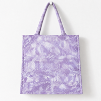Sac fourre-tout tissé imprimé bleu, sac de courses réutilisable, sac à main léger à bandoulière pour les courses quotidiennes et les voyages