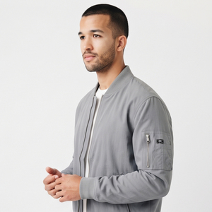 Chaqueta Bomber Ligera para Hombre, Estilo Urbano, Puños Acanalados, Cierre Frontal con Cremallera, Chaquetas Bomber para Hombre - Product Image 6