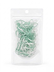 Élastiques à cheveux ronds Uniband en TPU, couleur menthe, haute qualité, écologiques, unisexes, fabriqués en Corée, pour usage quotidien, emballage en sachet OPP. - Product Image 2