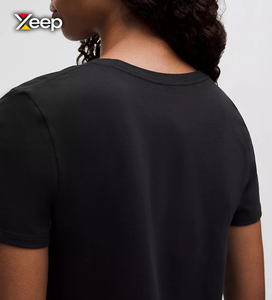 เสื้อยืดออกกำลังกายผู้หญิง XEEP แบบสวมใส่สบาย น้ำหนักเบา ผ้าถัก ทรงหลวม แขนสั้น ระบายอากาศดี คอวี ลายตัวอักษร - Product Image 3