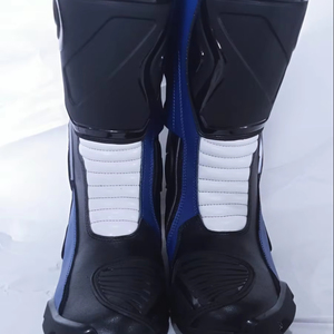 Botas de Motociclismo, Botas de Cuero Blindadas para Motociclistas, con Cremallera Lateral, Suela Antideslizante, Botas de Turismo para Hombre y Mujer - Product Image 1