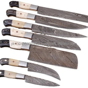 Ensemble de couteaux de cuisine professionnels en acier inoxydable Steel Craft International, 7 pièces, manche en bois écologique, outils de découpe et de cuisson - Product Image 1