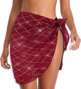 Women Seamless Knitted Printed Chiffon <b>Beach</b> Sarong Swim Cover up <b>Wrap</b> Skirt for Tropical Vacation - Product Image 1