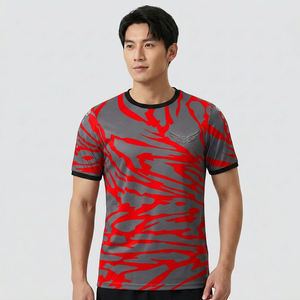 T-shirt camouflage à manches courtes pour homme, 100 % polyester, séchage rapide, coupe classique, col rond, imprimé, 200 grammes - Product Image 4