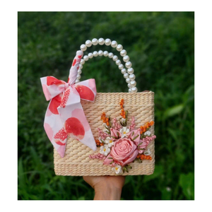 Sac bandoulière bohème en jacinthe d'eau, design vintage, fermeture éclair, portable, mini sac d'été pour femme, motif fleur jaune - Product Image 5