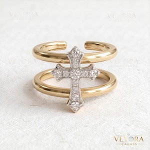 Cubierta Decorativa para Anillo Oura con Diseño Chevron, Hecha con Plata de Ley 925 Sólida y Piedras de Moissanita Pavé para Joyería - Product Image 3