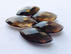 Quartz fumé naturel, forme marquise, taille briolette, taille à carreaux, pierre précieuse calibrée, pierre en vrac pour la création de bijoux - Product Image 6