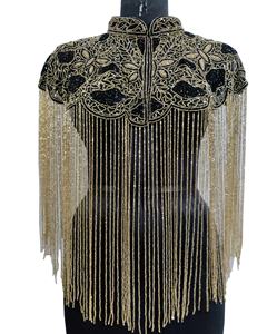 Fabulous Trendy Women's <b>Plus</b> <b>Size</b> Embroidered Crystal Beaded Sequin <b>Top</b> with <b>Sparkling</b> Fringes - Product Image 1