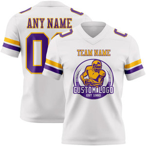 Camiseta de Fútbol Americano Sublimada Personalizada, Cuello en V, Manga Corta, Absorbe la Humedad, Nombre del Equipo 00 Impreso, Uniforme para Hombre, Color Blanco - Product Image 2