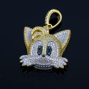 Pendentif Hip Hop Iced Out en Moissanite Renard Cartoon, en Argent 925 Plaqué Or, avec Diamants, pour Hommes et Femmes - Product Image 4