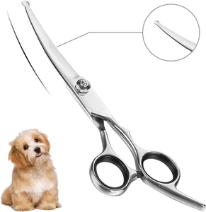 <b>Dogs</b> Cats Pets Grooming Shears Curved <b>Dog</b> Grooming <b>Scissors</b> Hair <b>Scissors</b> with Safety Round Tips Heavy Duty Stainless Steel - Product Image 4