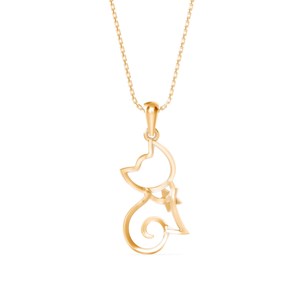 Surprenez tout amateur d'animaux avec ce collier pendentif chat et étoile en argent 925 et moissanite, idéal pour les tenues de fête. - Product Image 4