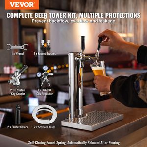 Dispensador de Cerveza de Doble Grifo de Acero Inoxidable con Regulador CGA320, Kit de Conversión para Kegerator, para Dispensadores de Bebidas de Doble Manómetro - Product Image 2