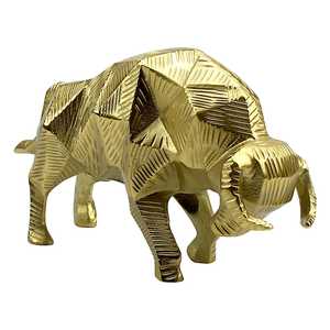 Aluminium Bull Sculpture Handmade Engraved Modern Art Eco-Friendly Durable Tabletop <b>Decor</b> for Home Office - Product Image 1