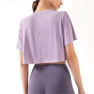 T-shirts courts pour femmes très demandés, anti-rétrécissement, service OEM, dernière mode, séchage rapide, qualité supérieure - Product Image 3