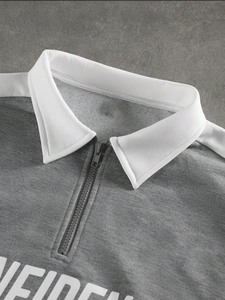 Conjunto de chándal de lujo OEM para hombre con cremallera de un cuarto, resistente al agua, de peso pesado, informal, deportivo, de fabricante, con sudaderas con capucha - Product Image 3