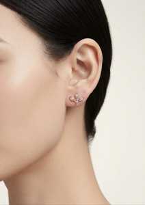 Pendientes de Diamantes Cultivados en Laboratorio con Forma de Flor en Oro Rosa, Oro Sólido de 9K, Chapado en Oro, Certificado IGI VS1, para Mujer, Regalo de Boda o Fiesta - Product Image 3