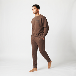 <b>Men's</b> Sweatsuit Sweatshirt Jogger Set Two Piece Tracksuit Crew Neck Drop Shoulder <b>Pullover</b> Casual Streetwear Custom Log - Product Image 4