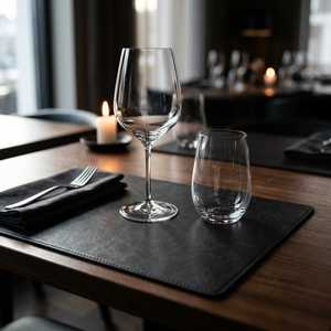 Custom Luxury Genuine Leather Placemat Heat Resistant Waterproof Smell Proof Heavy Duty Dining Table <b>Mat</b> Hotel Tableware - Product Image 4