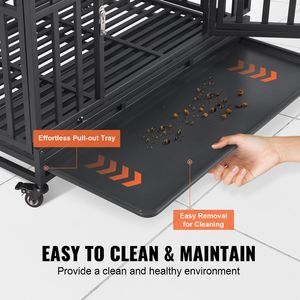 Cuccia per Cani Robusta da 42 Pollici, Indistruttibile, con 3 Porte, per Cani di Taglia Media e Grande, con Ruote Bloccabili e Trasportino XXL/XL - Product Image 6