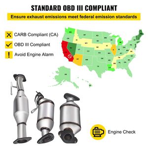 3 piezas de tubo de escape de acero inoxidable de alto flujo con convertidor catalítico para Chevrolet Traverse 09-17 3.6L V6/Buick Enclave 07-10 - Product Image 6