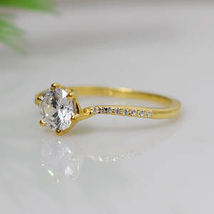 Engagement & Wedding <b>Ring</b> Cubic Zirconia 925 Sterling <b>Silver</b> <b>Statement</b> <b>Ring</b> for Women - Product Image 4