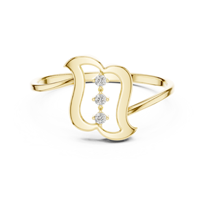 Anillo apilable de oro macizo de 14k para mujer, con diamante clásico de corte redondo, minimalista, para regalo, compromiso, aniversario, boda - Product Image 1