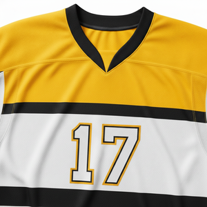 Maßgeschneidertes Eishockey-Trikot Atmungsaktives Mesh-Polyester Sublimationsdruck V-Ausschnitt Langarm Unisex OEM ODM Großhandelslieferant - Product Image 3