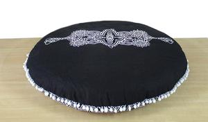 Yin Yang Flower Cotton Floor <b>Cushion</b> Cover 32 Inch Pouffe Handmade Beautiful Home Decor Pouf Footstool By Indian Consigners - Product Image 5