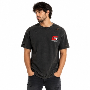 Ropa Casual con Servicio OEM, Fabricante Mayorista de Tallas OEM, Camiseta para Hombre con Etiqueta Privada, Algodón Premium Lavado - Product Image 1