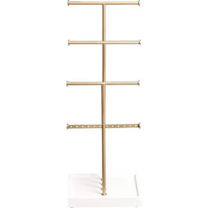 Espositore per Gioielli a Quattro Livelli Bianco/Oro, Organizzatore a Forma di Albero per Collane, Orecchini, Bracciali e Anelli - Product Image 2