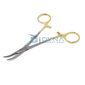 10 pièces pinces à moustiques incurvées à poignée demi-dorée pince Halsted hémostatique chirurgicale - Product Image 2