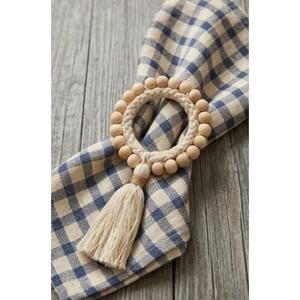 <b>Rustic</b> Wooden Beaded Napkin Rings for <b>Dining</b> <b>Table</b> Handmade Napkin Holders for Wedding Decor <b>Farmhouse</b> <b>Table</b> Styling - Product Image 3