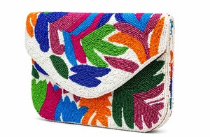 <b>Colorful</b> Beaded Clutch Bag | Handmade Floral <b>Envelope</b> Purse | Statement Evening Handbag| Handmade Multicolor Statement Bag - Product Image 3
