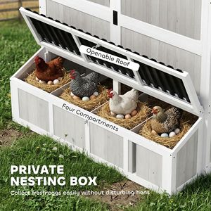 Grande Pollaio da Esterno con Recinto, Nido, Tetto Impermeabile e Posatoi per 10-15 Galline - Nuovo, Gabbie per Animali - Product Image 6