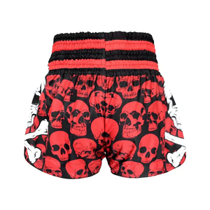 Pantalones Cortos de Muay Thai con Estampado de Calavera Roja, 100% Poliéster Elástico, Diseño Sublimado, Ropa Deportiva para Hombre, Directo de Fábrica - Product Image 2