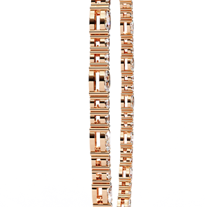 10K 14K 18K Rose Gold Tennis <b>Necklace</b> Featuring East West Oval Cut Lab Grown Diamonds for Elegant Women’s <b>Statement</b> Jewelry - Product Image 3