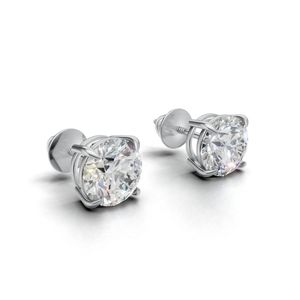 Boucles d'oreilles solitaires en argent sterling 925 plaqué or 14 carats avec zircon de 2 carats chacun pour cadeau d'anniversaire unisexe par Avarta Jewellery - Product Image 5