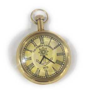 Vintage Brass Pocket Watch <b>Desk</b> <b>Clock</b> Round Roman Numeral <b>Clock</b> Pendant Nautical Decor Gift for Home Office Cultural Collectible - Product Image 2