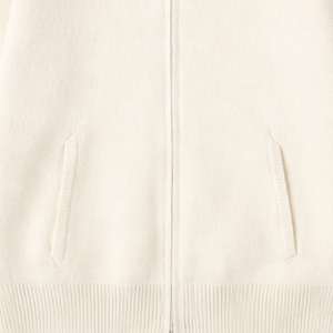 Cardigan en tricot crème pour homme VIBE SEWN, fermeture éclair intégrale, col roulé, manches régulières, couleur unie, vêtement d'hiver anti-boulochage - Product Image 4