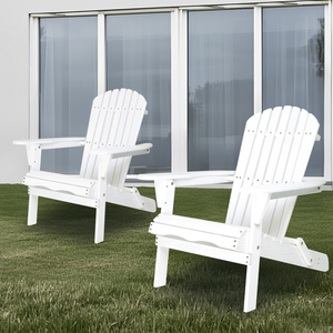 Set di 2 Sedie Adirondack in Legno di Cedro Massiccio, Sedia Pieghevole in Legno Intagliato per Giardino e Patio - Product Image 6