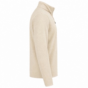 Sudadera polar beige personalizada para hombre con cremallera de un cuarto, de alta calidad, oversize, lisa, térmica y cálida para invierno - Product Image 5