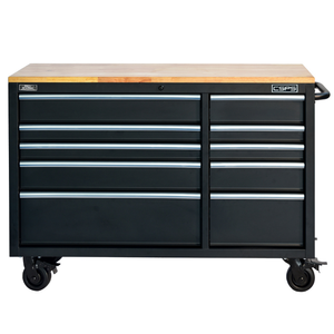 Wholesale 132cm 10-Drawer Lockable Wood Top Tool Cabinet Matte Black Powder Coated Steel for Workshop Garage Use OEM - Product Image 5
