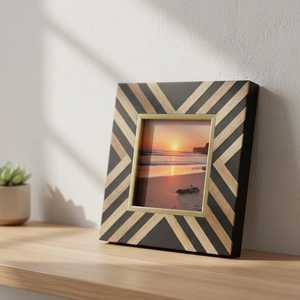 Cadre photo en résine avec incrustation d'os fait main, mosaïque décorative personnalisée pour maisons contemporaines, bureaux et espaces haut de gamme - Product Image 6